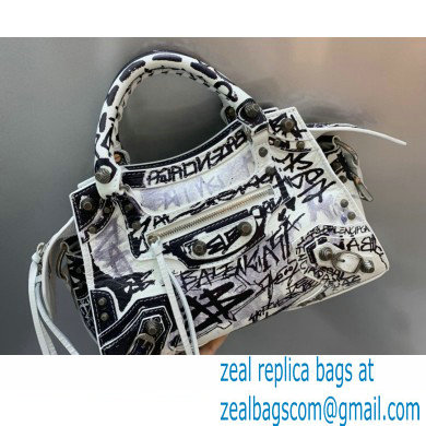 Balenciaga Neo Cagole XS Handbag in Graffiti White 2024