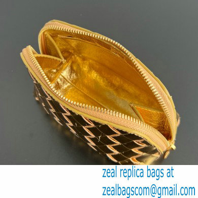Bottega Veneta Intrecciato metallic leather pouch gold 2024