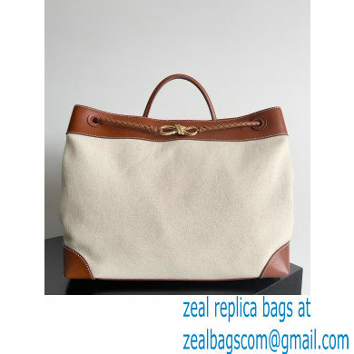 Bottega Veneta Large Andiamo Top handle bag in weathered leather and canvas 2024