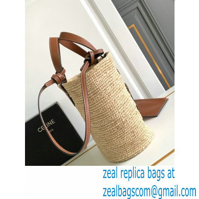 CELINE TEEN SUPPLE CLASSIC PANIER in Raffia and calfskin Tan 2024