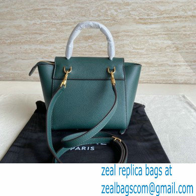 Celine mini belt pico Bag in grained calfskin Amazone with black piping 2024