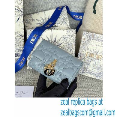 DIOR Dioriviera My Dior Glycine Wallet in cloud blue Cannage Lambskin 2024