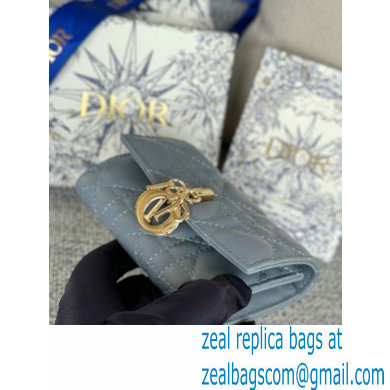DIOR Dioriviera My Dior Glycine Wallet in cloud blue Cannage Lambskin 2024