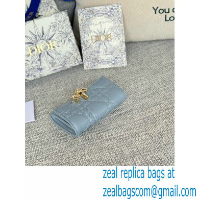 DIOR Dioriviera My Dior Glycine Wallet in cloud blue Cannage Lambskin 2024