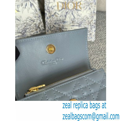DIOR Dioriviera My Dior Glycine Wallet in cloud blue Cannage Lambskin 2024