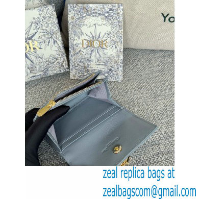 DIOR Dioriviera My Dior Glycine Wallet in cloud blue Cannage Lambskin 2024