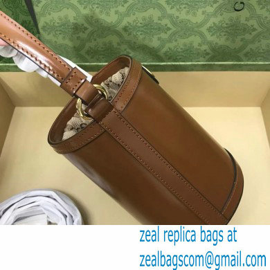 GUCCI Ophidia mini bucket bag IN BROWN LEATHER 760201 2024