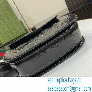 Gucci Bamboo 1947 Patent Leather Small bag with Embossed GUCCI Logo black 675797 2024