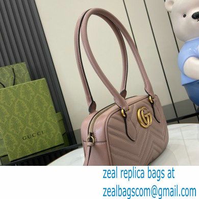 Gucci GG Marmont small top handle bag 795199 matelasse chevron leather DUSTY PINK 2024
