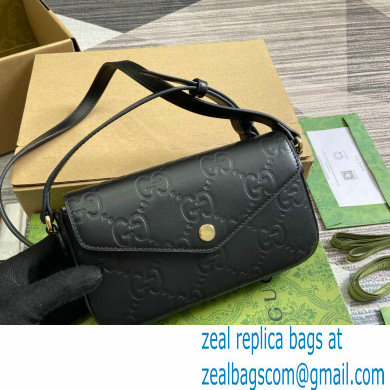 Gucci GG super mini shoulder bag 772794 leather Black 2024