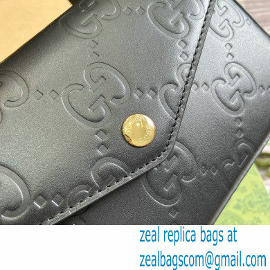 Gucci GG super mini shoulder bag 772794 leather Black 2024