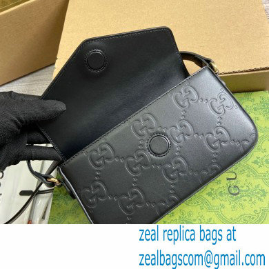 Gucci GG super mini shoulder bag 772794 leather Black 2024
