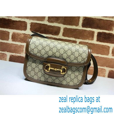 Gucci Horsebit 1955 Small Shoulder Bag IN Beige/ebony GG Supreme canvas 602204 2024
