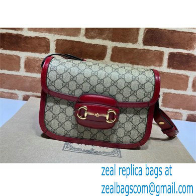 Gucci Horsebit 1955 Small Shoulder Bag IN Beige/ebony GG Supreme canvas 602204 red 2024