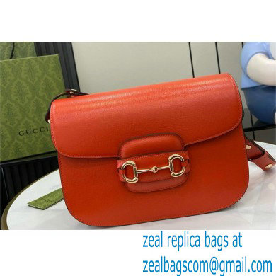 Gucci Horsebit 1955 Small Shoulder Bag IN ORANGE LEATHER 602204 2024