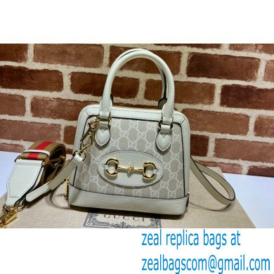 Gucci Horsebit 1955 mini Top Handle bag 677212 Beige/White 2024
