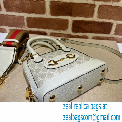 Gucci Horsebit 1955 mini Top Handle bag 677212 Beige/White 2024