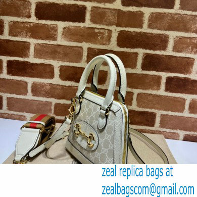 Gucci Horsebit 1955 mini Top Handle bag 677212 Beige/White 2024