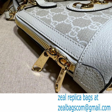Gucci Horsebit 1955 mini Top Handle bag 677212 Beige/White 2024