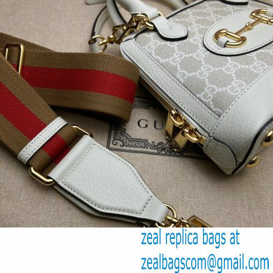 Gucci Horsebit 1955 mini Top Handle bag 677212 Beige/White 2024