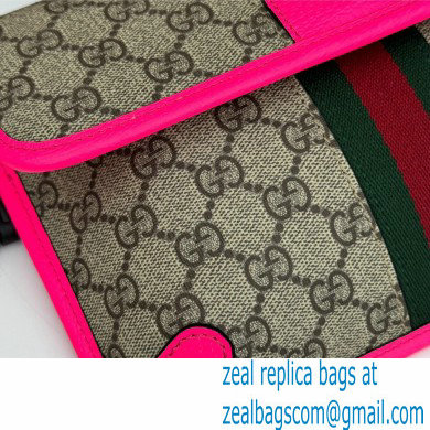Gucci Web Ophidia GG small belt Bag 752597 Beige/Fuchsia 2024