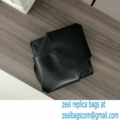 LOEWE Mini Puzzle Fold Tote in shiny calfskin 052322 black 2024
