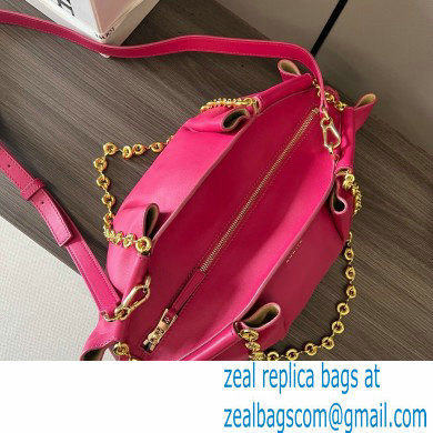 LOEWE Small Paseo bag in shiny nappa calfskin with chain fuchsia 2024