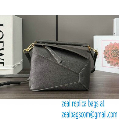 Loewe Mini Puzzle bag in soft grained calfskin dark grey 2024