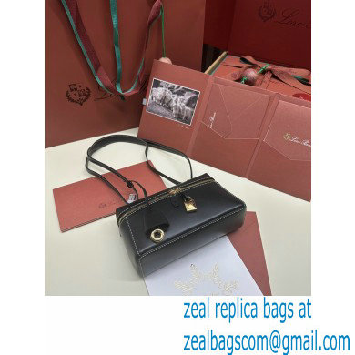 Loro Piana Extra Pocket L19 Pouch with New lock charms in Smooth Calfskin Black 2024