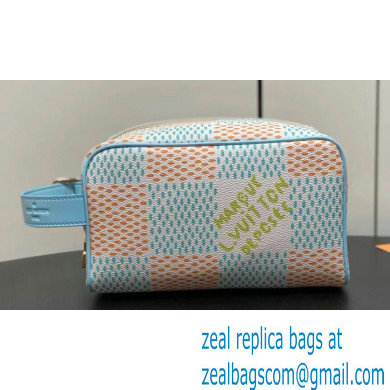 Louis Vuitton Damier canvas Locker Dopp Kit Bag Pistachio Green 2024