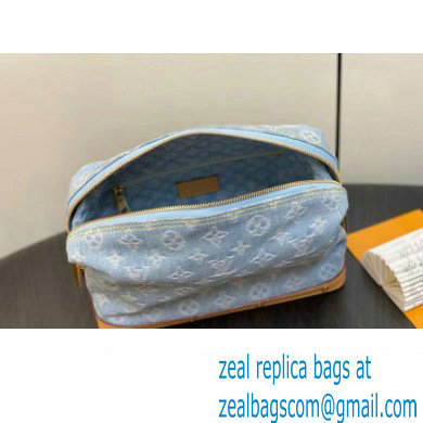 Louis Vuitton Monogram Denim Pochette Cosmetique GM Bag M24317 LV By The Pool Sky Blue 2024