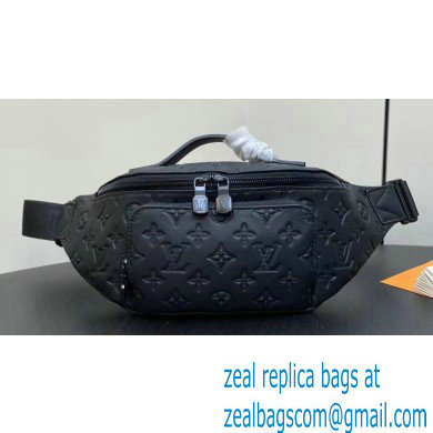 Louis Vuitton Monogram Shadow calf leather Rush Bumbag M47058 Black 2024