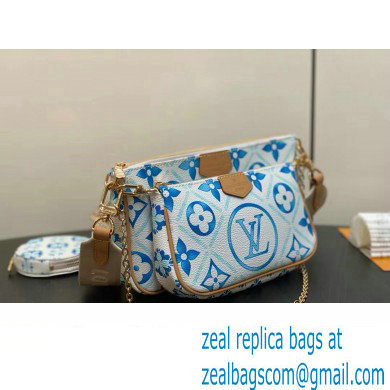 Louis Vuitton Monogram Tiles canvas Multi Pochette Accessoires Bag M25374 LV By The Pool Lagoon Blue 2024