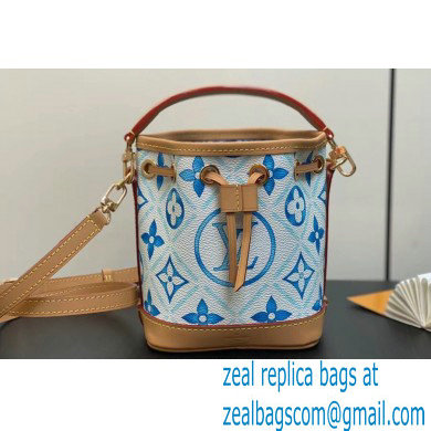 Louis Vuitton Monogram Tiles canvas Nano Noe Bag M83620 LV By The Pool Lagoon Blue 2024