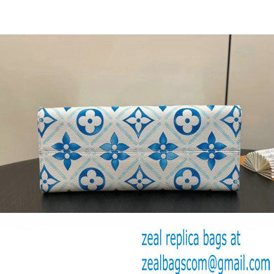 Louis Vuitton Monogram Tiles canvas OnTheGo MM Bag M11262 LV By The Pool Lagoon Blue 2024