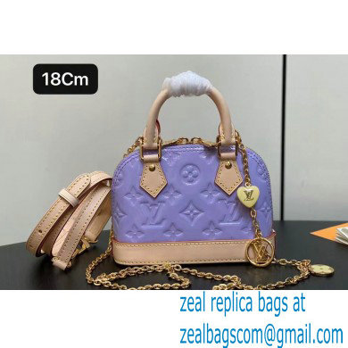 Louis Vuitton Monogram Vernis leather Nano Alma Bag New LV Remix M82974 Glossy Lilac 2024