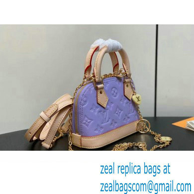 Louis Vuitton Monogram Vernis leather Nano Alma Bag New LV Remix M82974 Glossy Lilac 2024