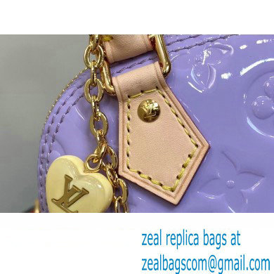 Louis Vuitton Monogram Vernis leather Nano Alma Bag New LV Remix M82974 Glossy Lilac 2024