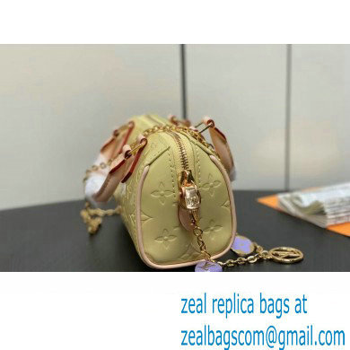 Louis Vuitton Monogram Vernis leather Nano Speedy Bag New LV Remix Chic and Yellow 2024