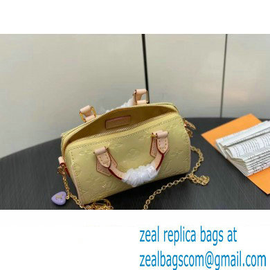 Louis Vuitton Monogram Vernis leather Nano Speedy Bag New LV Remix Chic and Yellow 2024