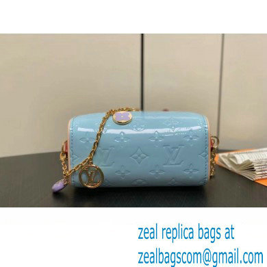 Louis Vuitton Monogram Vernis leather Nano Speedy Bag New LV Remix M83000 Sky Blue 2024