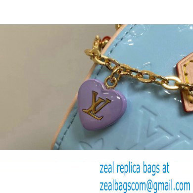 Louis Vuitton Monogram Vernis leather Nano Speedy Bag New LV Remix M83000 Sky Blue 2024