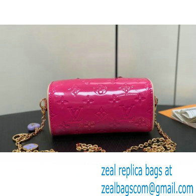 Louis Vuitton Monogram Vernis leather Nano Speedy Bag New LV Remix M83273 Neon Pink 2024