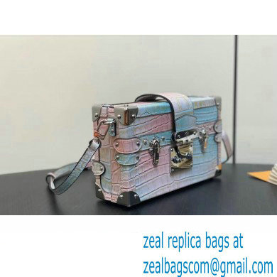 Louis Vuitton Petite Malle Bag M82002 Croco Pattern Pink 2024