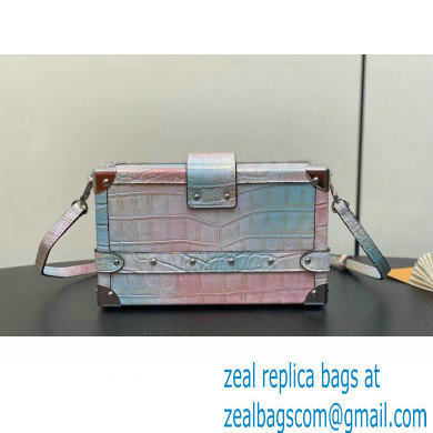 Louis Vuitton Petite Malle Bag M82002 Croco Pattern Pink 2024