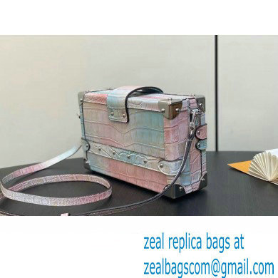 Louis Vuitton Petite Malle Bag M82002 Croco Pattern Pink 2024