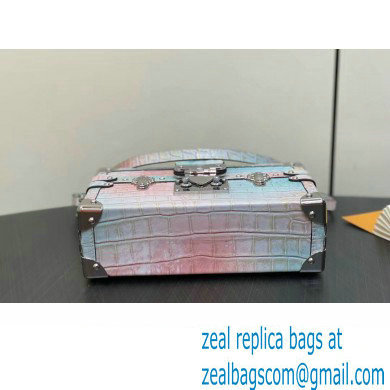 Louis Vuitton Petite Malle Bag M82002 Croco Pattern Pink 2024