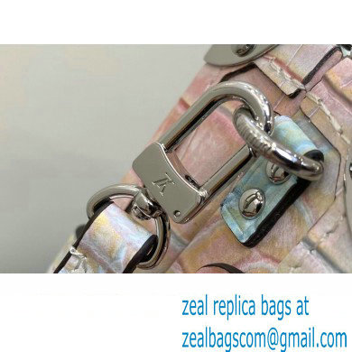 Louis Vuitton Petite Malle Bag M82002 Croco Pattern Pink 2024