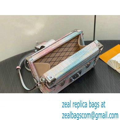 Louis Vuitton Petite Malle Bag M82002 Croco Pattern Pink 2024