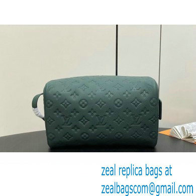 Louis Vuitton Taurillon Monogram leather Dopp Kit Bag M24442 Forest Green 2024